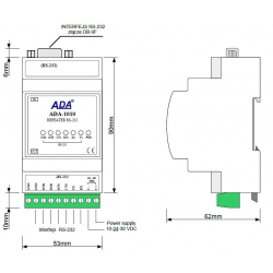 Separator/Repeater interfejsu RS-232 ADA-1010-23-3 Cel-Mar